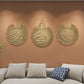 Set of 3 Islamic Metal Wall Art Decor (Ayat Kuris, Surah Falaq & Surah Naas)